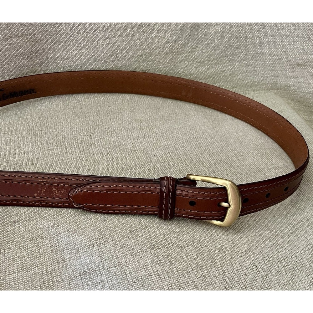 Johnston & Murphy Mens Brown Leather Dress Belt Solid Brass Buckle J271 Size 36
